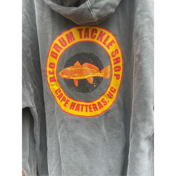 Vintage Red Drum Tackle Shop Cape Hatteras NC OBX BUXTON NC Hoodie XXL - Picture 1 of 8